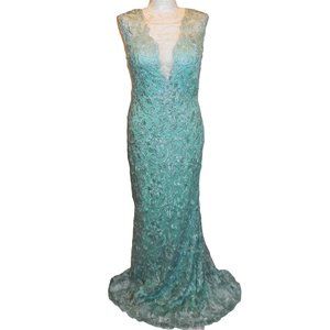 Maxi Dress NEW Lace Mint Green Formal Gown Prom Special Occasion